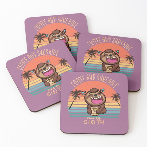 Item preview,  Coffee and sunshine vintage sunset sloth designed and sold by TipTopTapo.