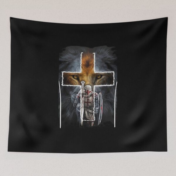 Item preview, The Night The Lion The Cross Christian Warrior designed and sold by Rowena Jones.