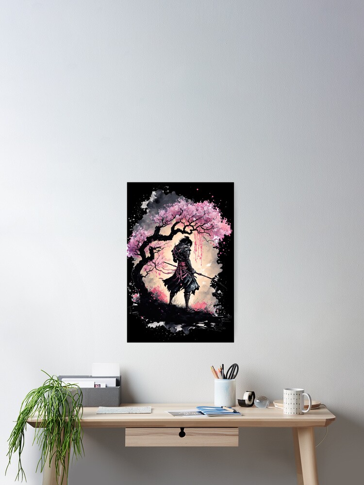 Samurai And Cherry on sale Blossom Poster Painting canvas 16*24 inch