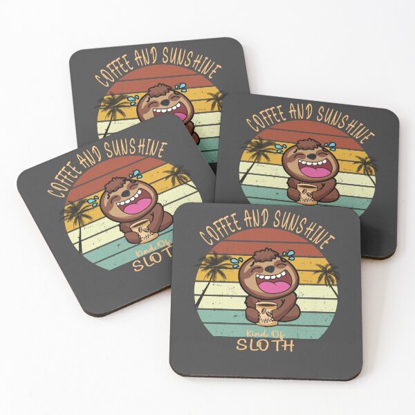 Item preview, Coffee and sunshine vintage sunset sloth designed and sold by TipTopTapo.