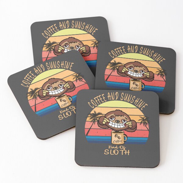 Item preview, Coffee and sunshine vintage sunset sloth designed and sold by TipTopTapo.
