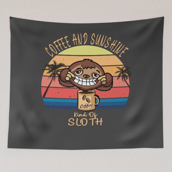 Item preview, Coffee and sunshine vintage sunset sloth designed and sold by TipTopTapo.