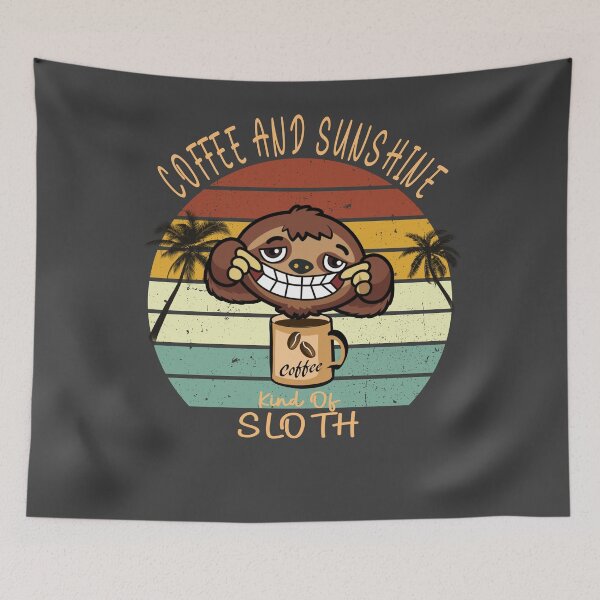 Item preview, Coffee and sunshine vintage sunset sloth designed and sold by TipTopTapo.