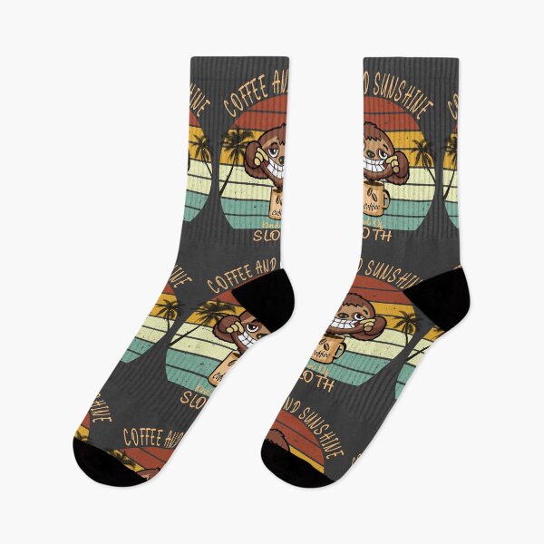 Item preview, Coffee and sunshine vintage sunset sloth designed and sold by TipTopTapo.