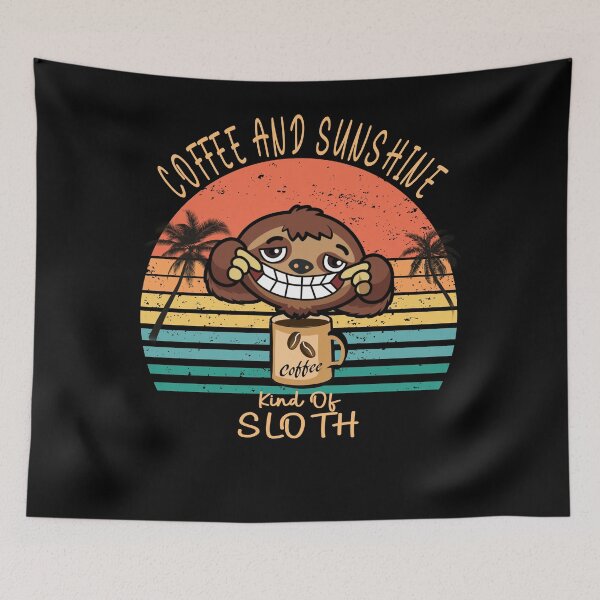 Item preview, Coffee and sunshine vintage sunset sloth designed and sold by TipTopTapo.