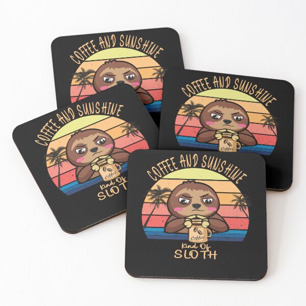 Item preview, Coffee and sunshine vintage sunset sloth designed and sold by TipTopTapo.