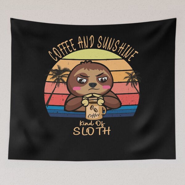 Item preview, Coffee and sunshine vintage sunset sloth designed and sold by TipTopTapo.