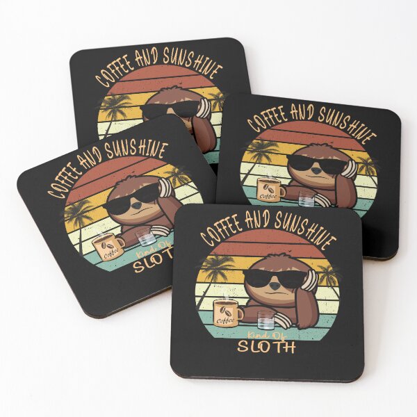 Item preview, Coffee and sunshine vintage sunset sloth designed and sold by TipTopTapo.