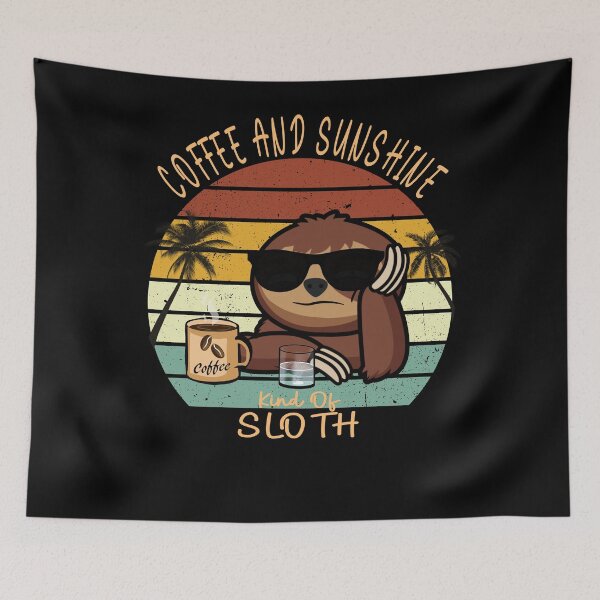 Item preview, Coffee and sunshine vintage sunset sloth designed and sold by TipTopTapo.