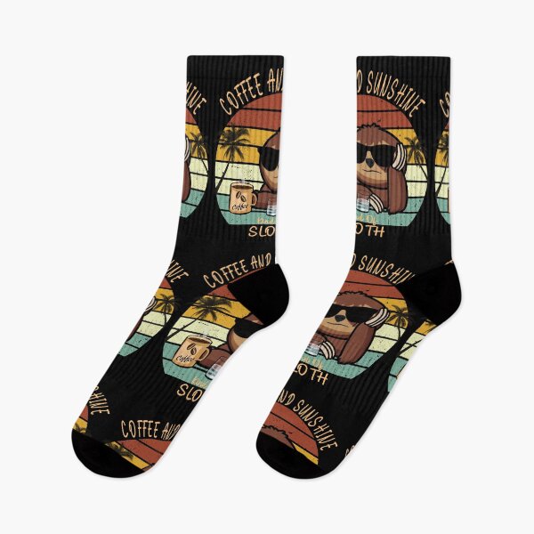 Item preview, Coffee and sunshine vintage sunset sloth designed and sold by TipTopTapo.