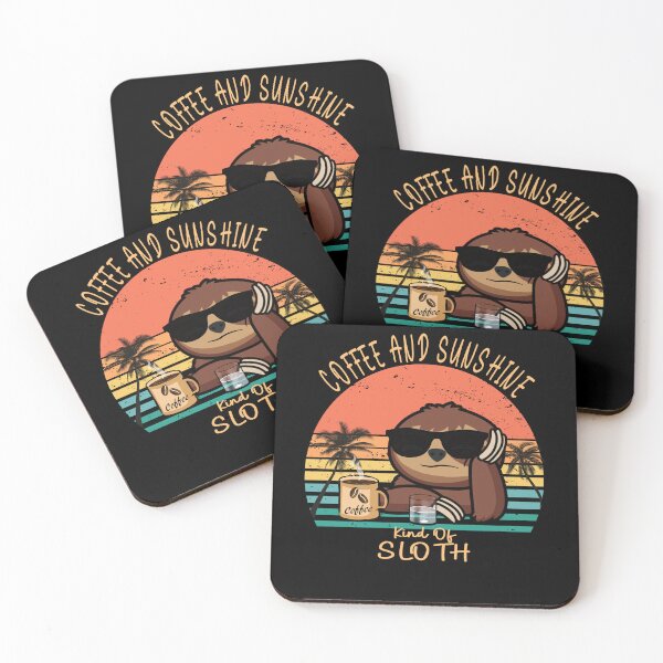 Item preview, Coffee and sunshine vintage sunset sloth designed and sold by TipTopTapo.