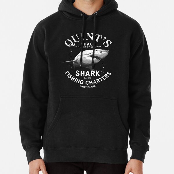 Quints Shark Fishing Amity Island Pullover Hoodie for Sale by