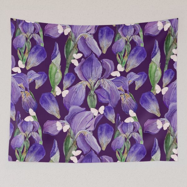 Item preview, Colorful Purple Iris Flowers and Butterflies designed and sold by silviaol.