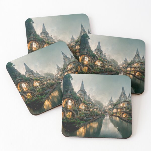 Item preview, Fantasy Riverside Elven Town 2 designed and sold by Styxiann.