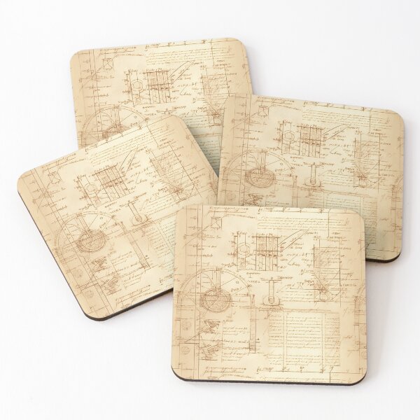 Item preview, Ancient decorative mathematical and geometrical calculations a technical drawing in Leonardo da Vinci style designed and sold by ArtifactVault.