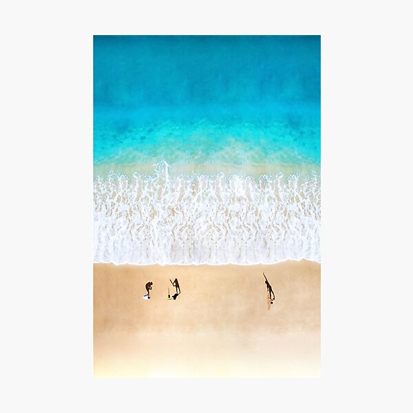 Australian Beach Cricket - Aerial Photographic Print