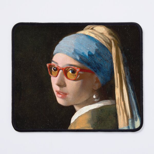 Item preview, Girl With a Pearl Earring With Glasses designed and sold by rpvga.