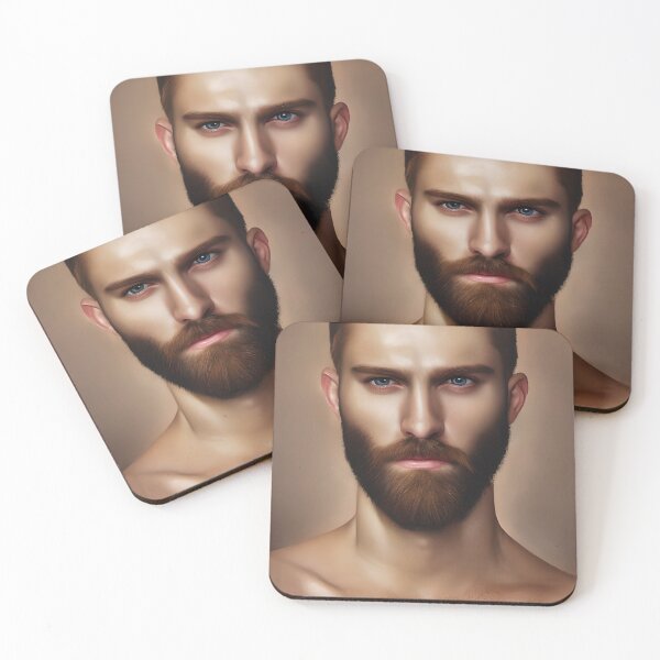 Item preview, Brown Haired, Bearded Man with Blue Eyes  designed and sold by LthrDaddyBear.