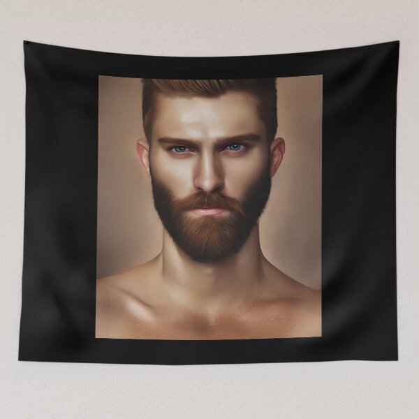 Item preview, Brown Haired, Bearded Man with Blue Eyes  designed and sold by LthrDaddyBear.