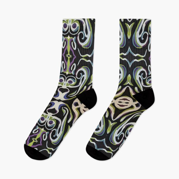 Item preview, Trippy Swirly Design - Dark Abstract Acrylic Painting - Blue Green Purple and Black designed and sold by Lucidesigns.