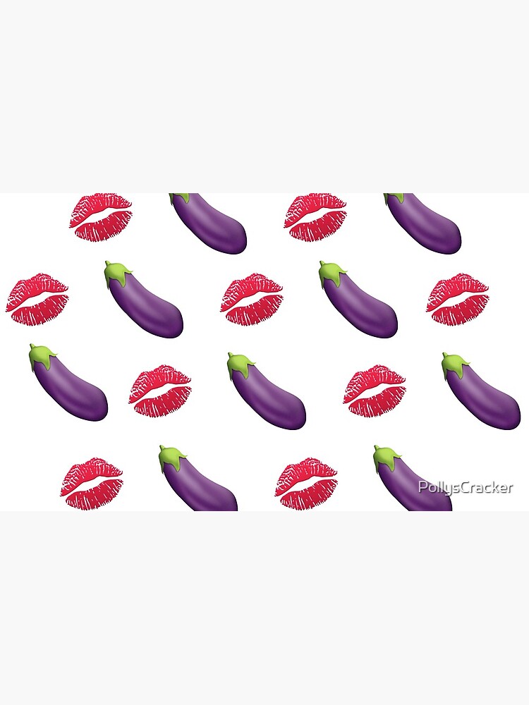 "Eggplant Emoji w/ Kiss Emoji Funny Gay Eggplant Emoji" Mug by