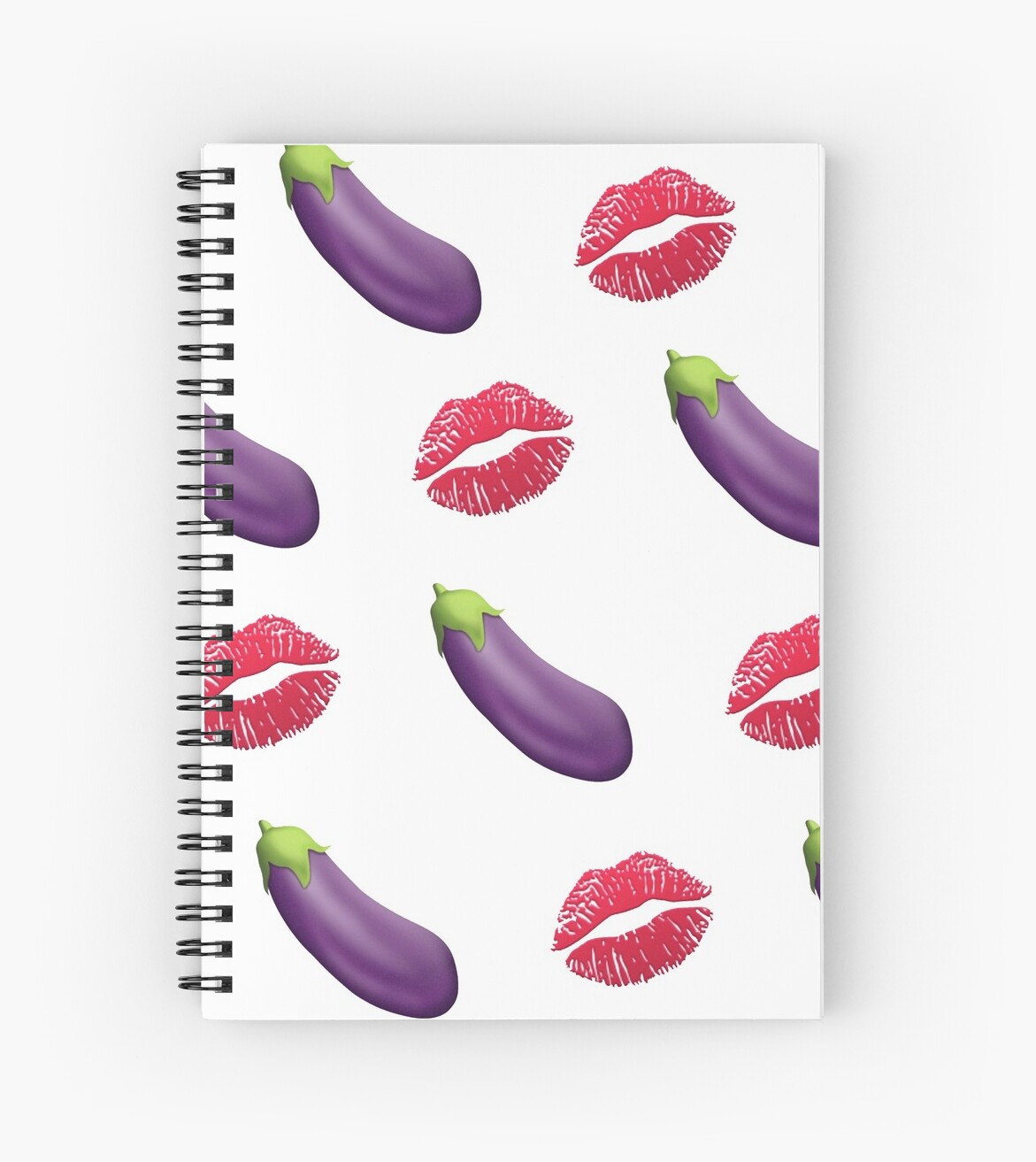 "Eggplant Emoji w/ Kiss Emoji Funny Gay Eggplant Emoji" Spiral