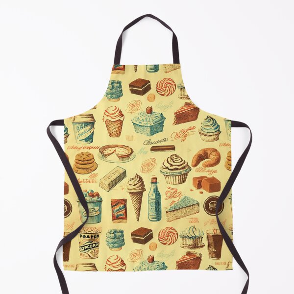Item preview, Assortment of sweets, desserts, soft drinks and pastries a vintage and nostalgic retro pattern designed and sold by ArtifactVault.