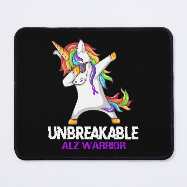 Item preview, ALZ Awareness - Unicorn ALZ Warrior Ribbon UNBREAKABLE designed and sold by Fernandezf.