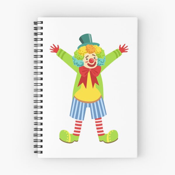 Item preview, Colorful Friendly Clown With Multicolor Wig In Classic Outfit designed and sold by topvectors.