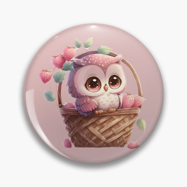 Item preview,  Cute Chibi Valentine Owl with strawberries,Tiny Owl in a basket, gift for owl lover, I’ll Owl ways love you, owl Valentine, coffee valentine designed and sold by Mumzy2many.
