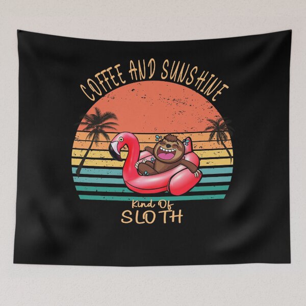 Item preview, Funny Coffee and sunshine party sloth flamingo  designed and sold by TipTopTapo.