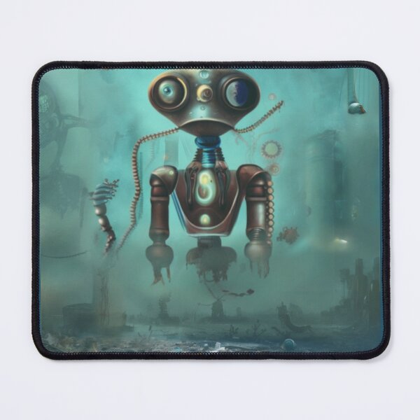 Item preview, Alien robot at bottom of ocean, AI art designed and sold by Dendros-Studio.