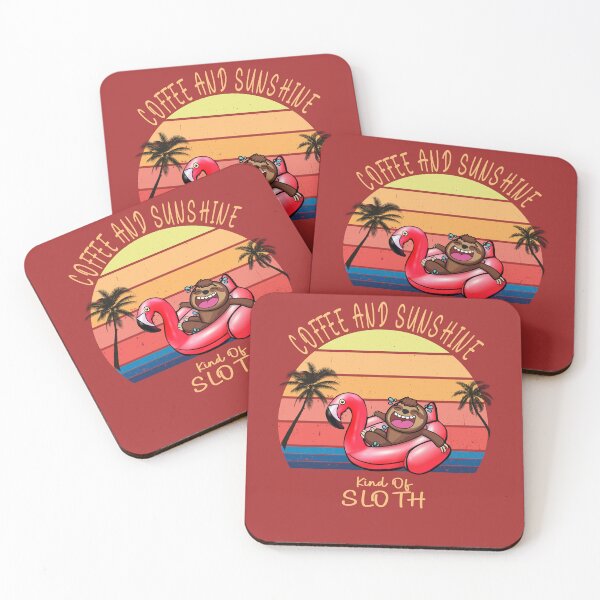 Item preview, Funny Coffee and sunshine party sloth flamingo  designed and sold by TipTopTapo.