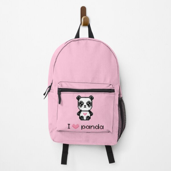 Item preview, Kawaii Panda with Lovehearts Pattern Pink designed and sold by Pixe11y.