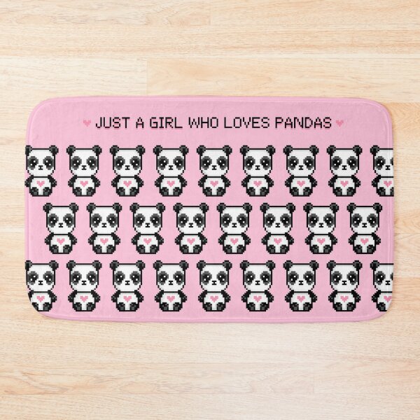 Item preview, Kawaii Panda with Lovehearts Pattern Pink designed and sold by Pixe11y.