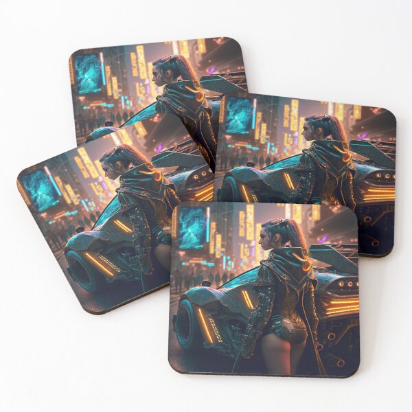 Item preview, Female Cyberpunk Race Car Driver - Jade designed and sold by AICreateWorlds.