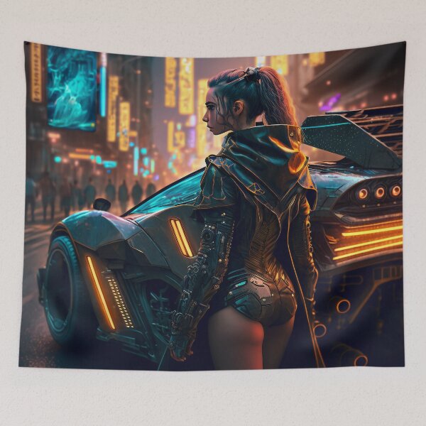 Item preview, Female Cyberpunk Race Car Driver - Jade designed and sold by AICreateWorlds.