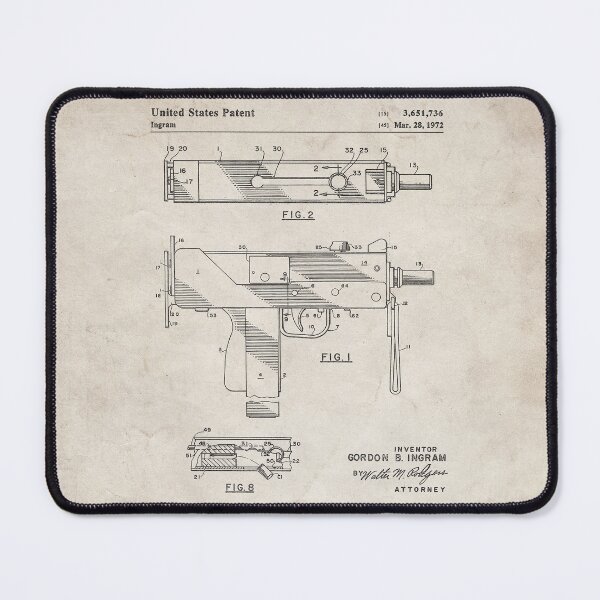 Item preview, MAC 10 Uzi Patent - Gun Lover Gunsmith Workshop Art - Antique designed and sold by patentpress.