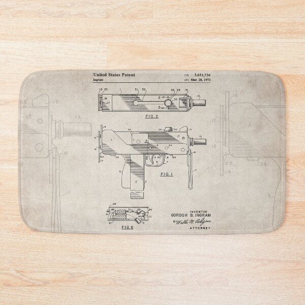 Item preview, MAC 10 Uzi Patent - Gun Lover Gunsmith Workshop Art - Antique designed and sold by patentpress.