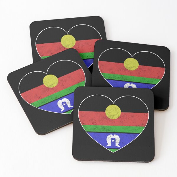 Item preview, Indigenous & Torres Strait Heart [Worn Look] designed and sold by politicalamity.