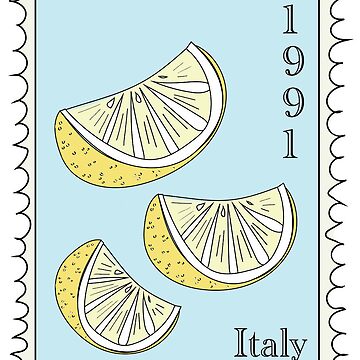 Artwork thumbnail, Vintage Italian Lemon Stamp Sticker by soulluvr