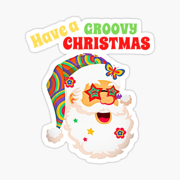 Retro Christmas Sticker Set, Groovy Cute Holiday Sticker Gift, Retro Vibe  Christmas Laptop Decals