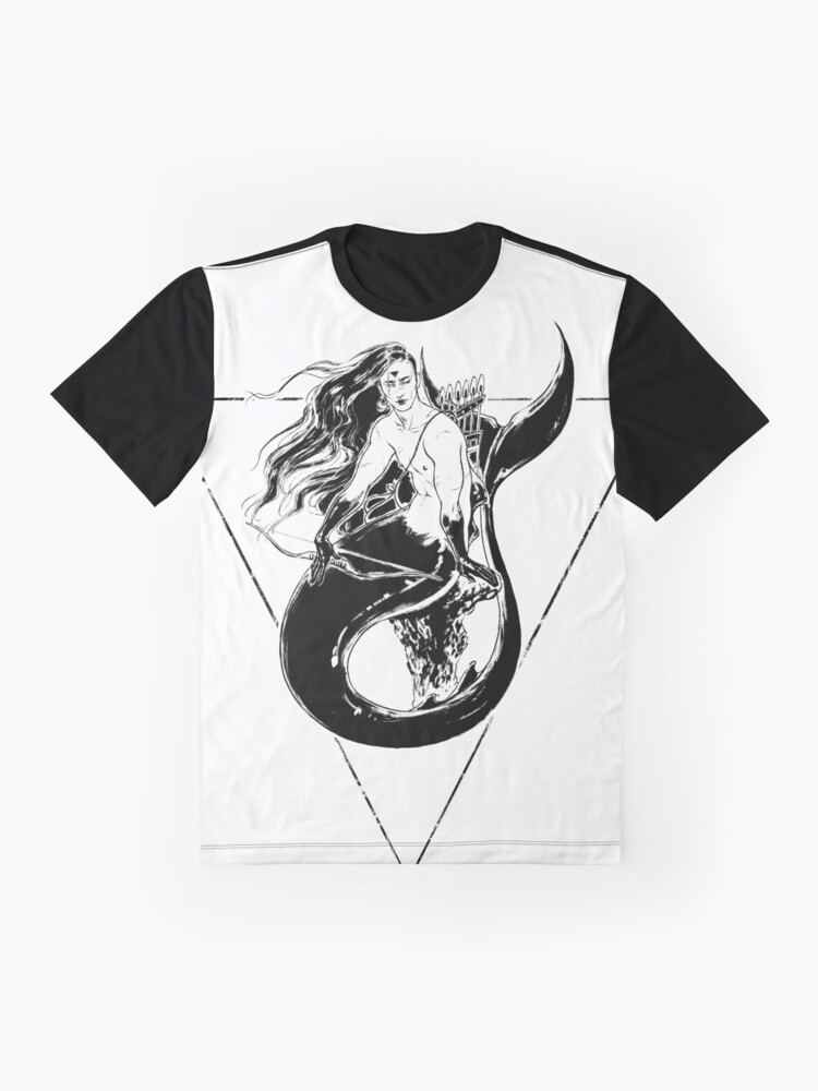 Alternate view of Black Mermaid - Sirena Negra Graphic T-Shirt