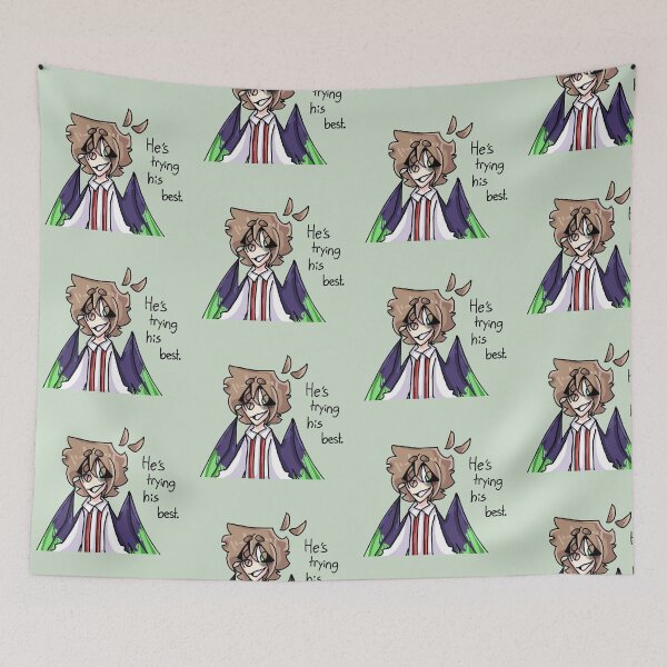 Item preview, He’s trying his best designed and sold by WillowTheCat-.