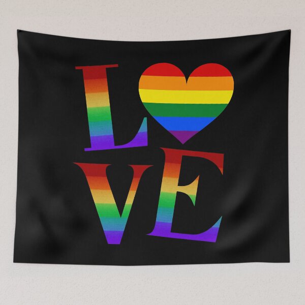 Item preview, LOVE Rainbow LGBTQ Cute Gay Lesbian Bi Trans Valentine's Day designed and sold by 27th-Tee.
