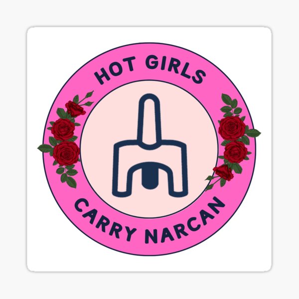 Item preview, Hot Girls Carry Narcan Sticker, Pin, pink floral designed and sold by worldcylinder.