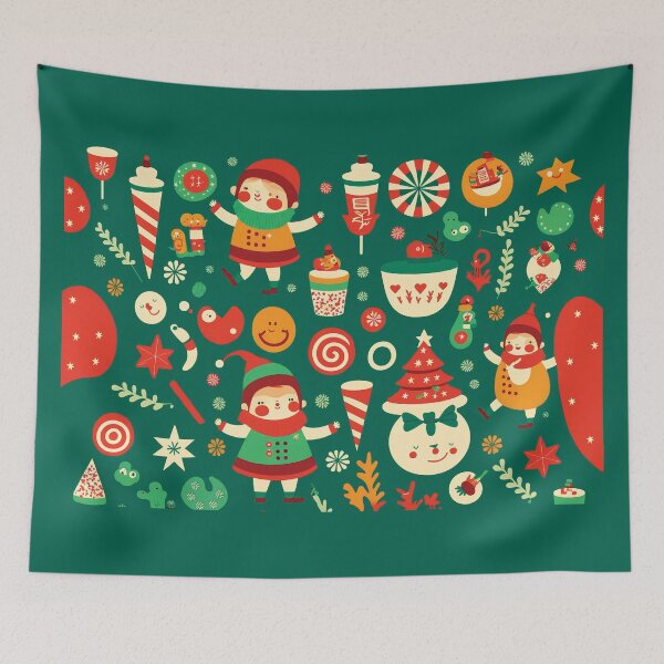 Item preview, Kids wallpaper Christmas pattern #1 designed and sold by FunArt4You.
