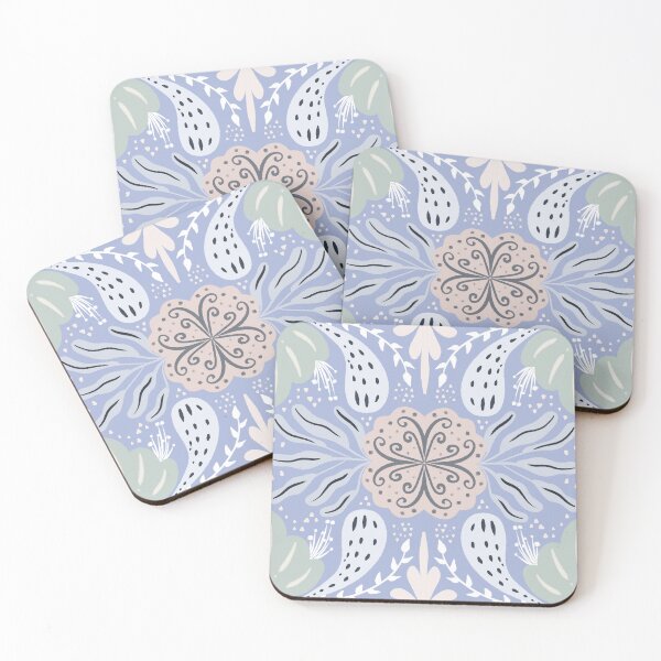 Item preview, Abstract Floral Tiles Pattern light background designed and sold by tamongg14.