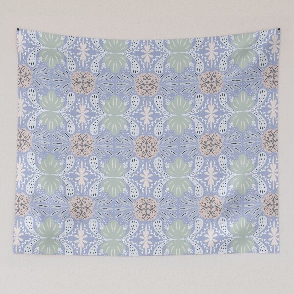 Item preview, Abstract Floral Tiles Pattern light background designed and sold by tamongg14.