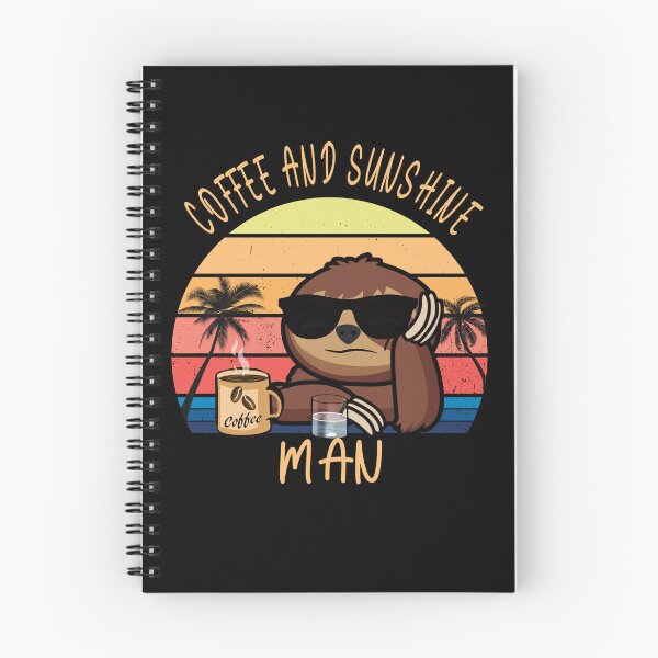 Item preview, Man Coffee and sunshine vintage sunset sloth designed and sold by TipTopTapo.